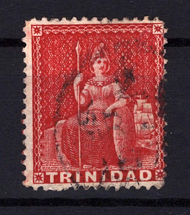 Trinidad 27 Used VF 1p dull rose seated Britannia ZAYIX STAMP 0525S0055