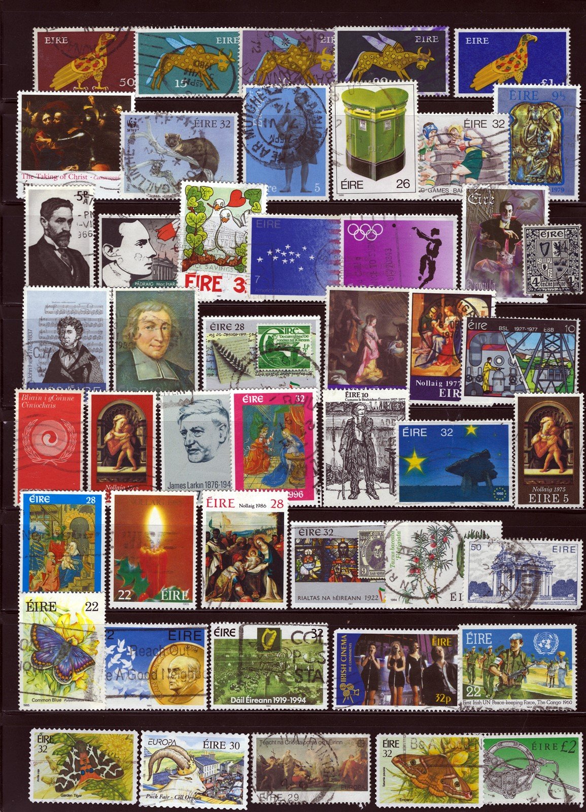 Ireland Valuable Used Stamp Collection on Four Stock Sheets ZAYIX 0525L0015