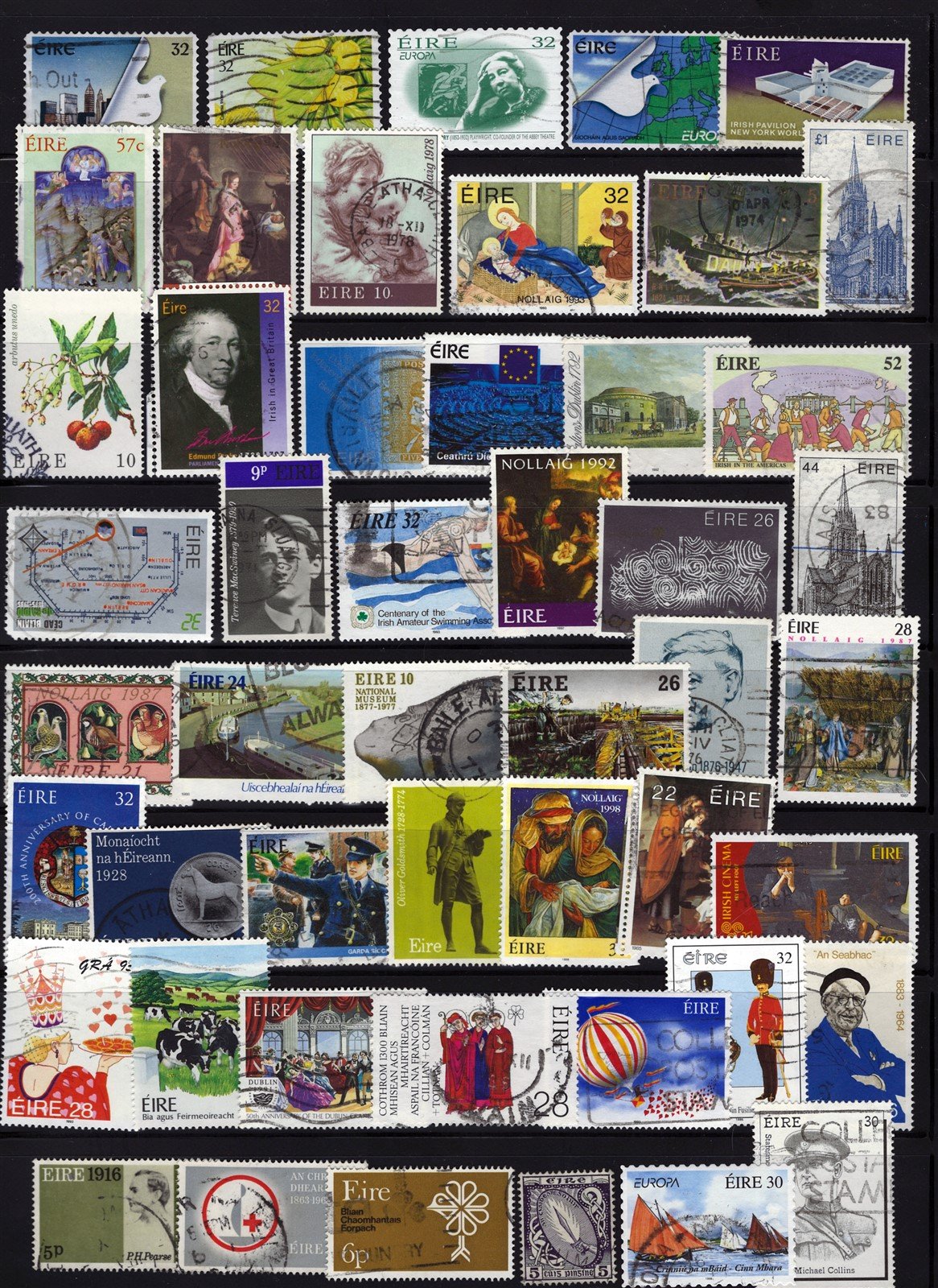 Ireland Valuable Used Stamp Collection on Four Stock Sheets ZAYIX 0525L0015