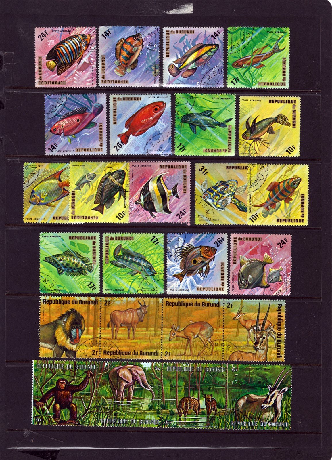 Burundi Attractive Used Stamp Collection on 13 Stock Sheets ZAYIX 0525L0016