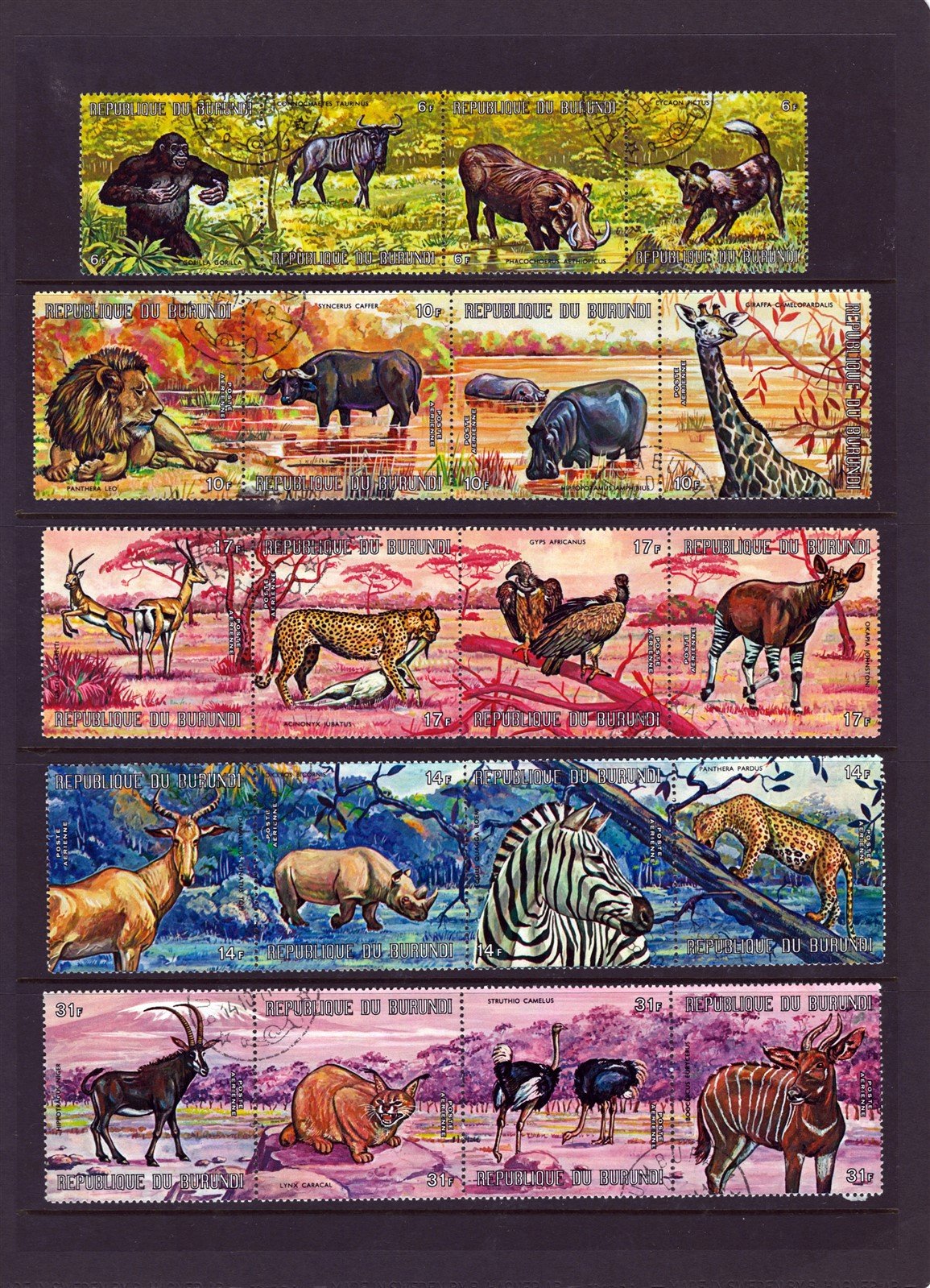 Burundi Attractive Used Stamp Collection on 13 Stock Sheets ZAYIX 0525L0016