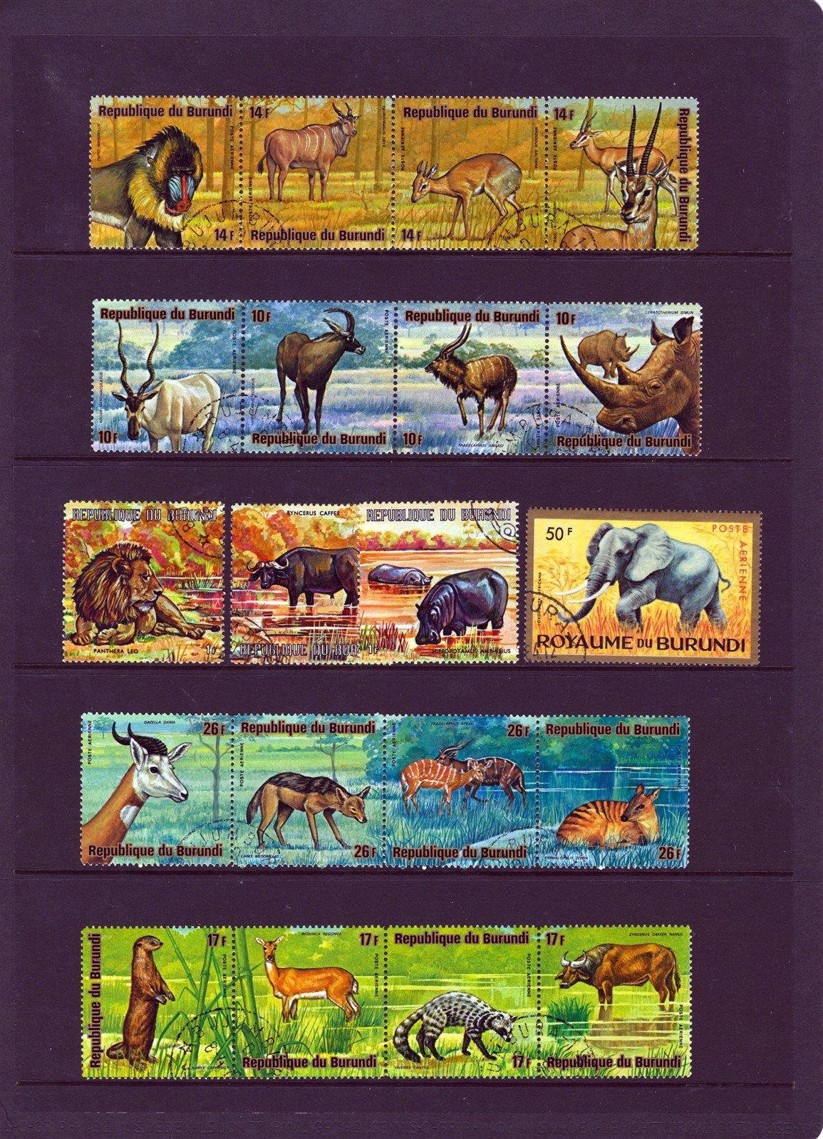 Burundi Attractive Used Stamp Collection on 13 Stock Sheets ZAYIX 0525L0016