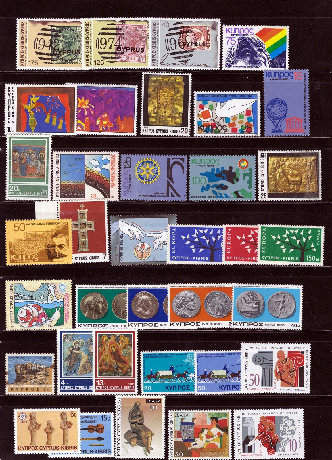 Cyprus Valuable MNH Stamp Collection on 9 Stock Sheets ZAYIX 0525L0017