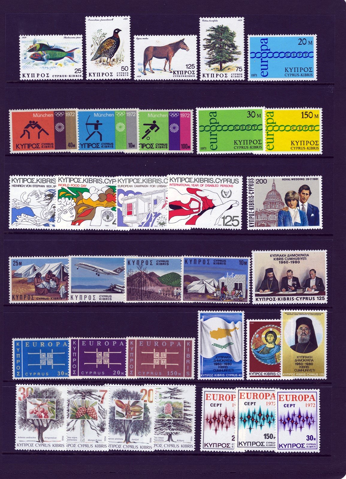 Cyprus Valuable MNH Stamp Collection on 9 Stock Sheets ZAYIX 0525L0017