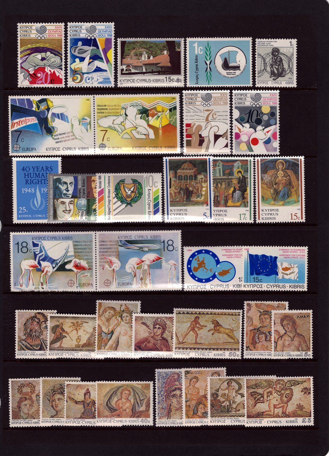 Cyprus Valuable MNH Stamp Collection on 9 Stock Sheets ZAYIX 0525L0017