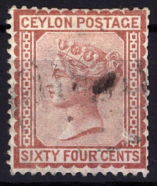 Ceylon 72 Used VF 64c red brown Victoria ZAYIX STAMP 0525S0079