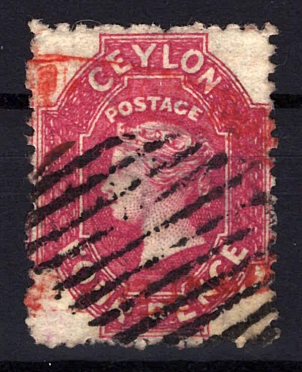 Ceylon 50b Used VF 4p Rose with Wmk 1b Victoria ZAYIX STAMP 0525S0081