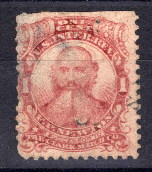 US Revenue Match Stamps RO135d F clip perf, thins, PH, Newton ZAYIX 0924MAR135