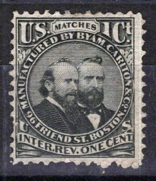 US Revenue Match Stamps RO49b F/VF thins, Byam, Carlton & Co. ZAYIX 0924MAR112