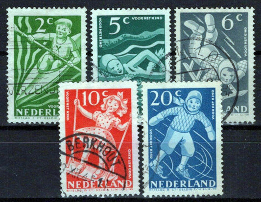 Netherlands B189-B193 Used Semi-Postal Youth Sports Zayix Stamps 0225S0249M