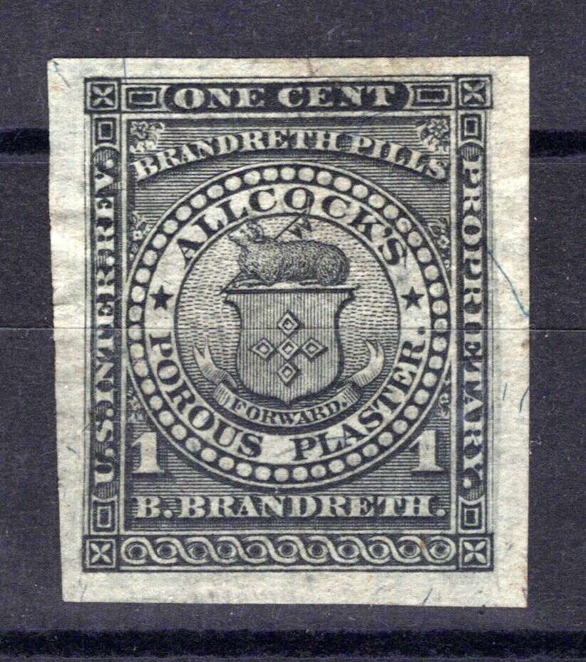 US Revenue Medicine Stamp RS33b XF jumbo margins,  B. Brandreth ZAYIX 0924MAR152