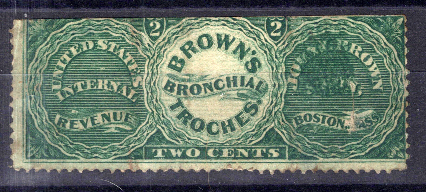 US Revenue Medicine Stamps RS40a trimmed, thins, Brown & Son ZAYIX 0924MAR154