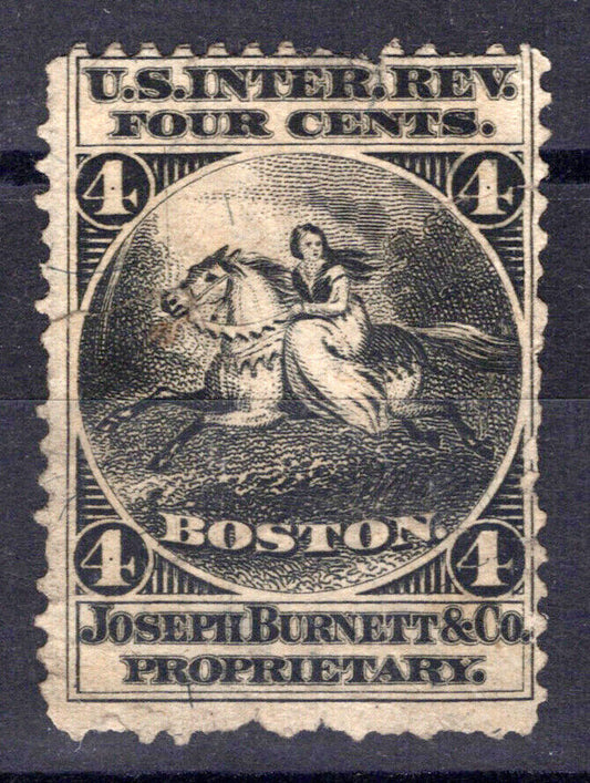 US Revenue Medicine Stamps RS46b minor flaws, Joseph Burnett ZAYIX 0924MAR159