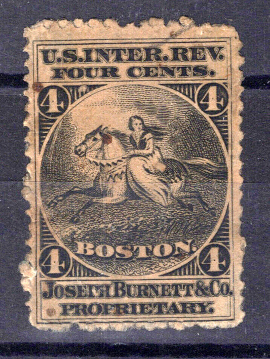 US Revenue Medicine Stamps RS46d FVF, Joseph Burnett & Co. ZAYIX 0924MAR160