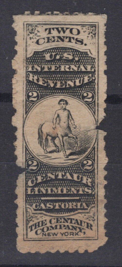 US Revenue Medicine Stamps RS51c FVF flaws, The Centaur Co. ZAYIX 0924MAR161