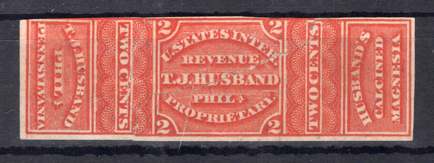 US Revenue Stamp Medicine RS140b TJ Husband expertly repaired ZAYIX 1024MAR008