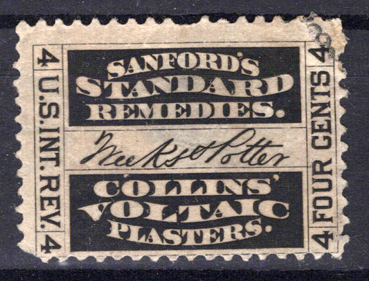 US Revenue Stamp Medicine RS261d FVF Weeks & Potter ZAYIX 1024MAR014