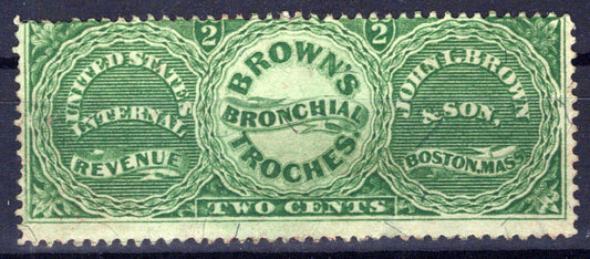 US Revenue Stamp Medicine RS40b FVF sound John I. Brown & Son ZAYIX 1024MAR004