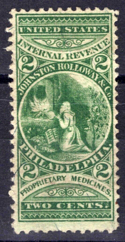US Revenue Stamps Medicine RS152b VF, Johnston Holloway & Co ZAYIX 0824MAR123