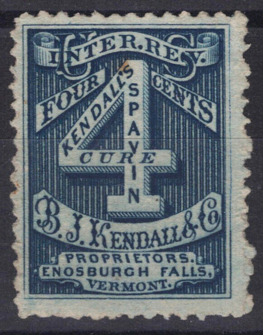 US Revenue Stamps Medicine RS154d sound, BJ Kendall & Co ZAYIX 0824MAR124