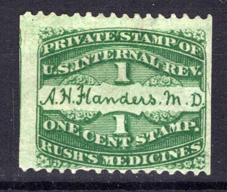 US Revenue Stamps Medicine RS87b part perf., A.H. Flanders, MD ZAYIX 0824-MAR095