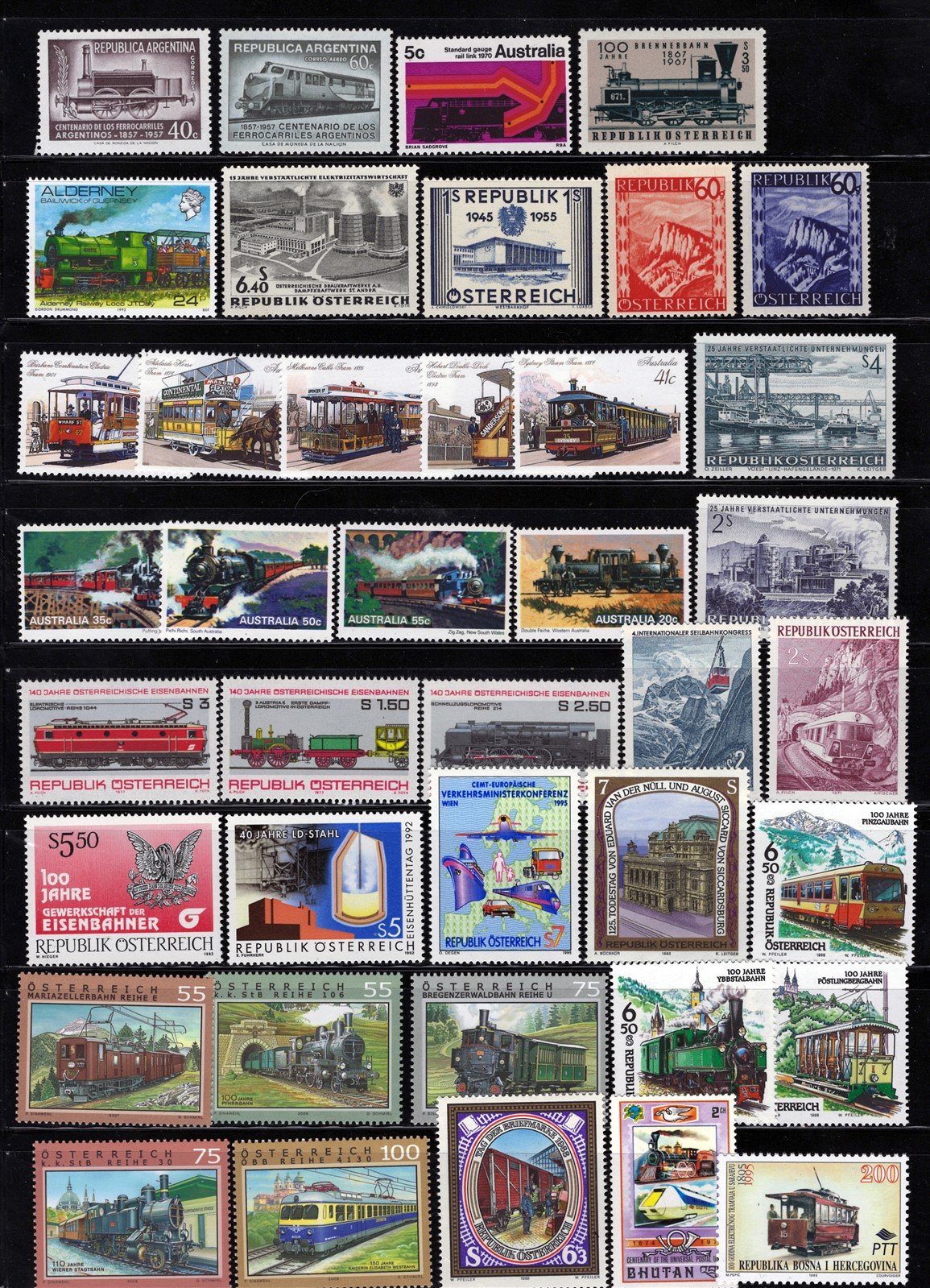 Trains & Locomotives MNH Topical Stamp Collection on 8 Pages ZAYIX 0525L0020