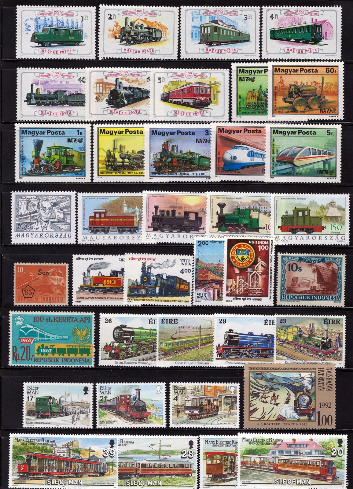 Trains & Locomotives MNH Topical Stamp Collection on 8 Pages ZAYIX 0525L0020