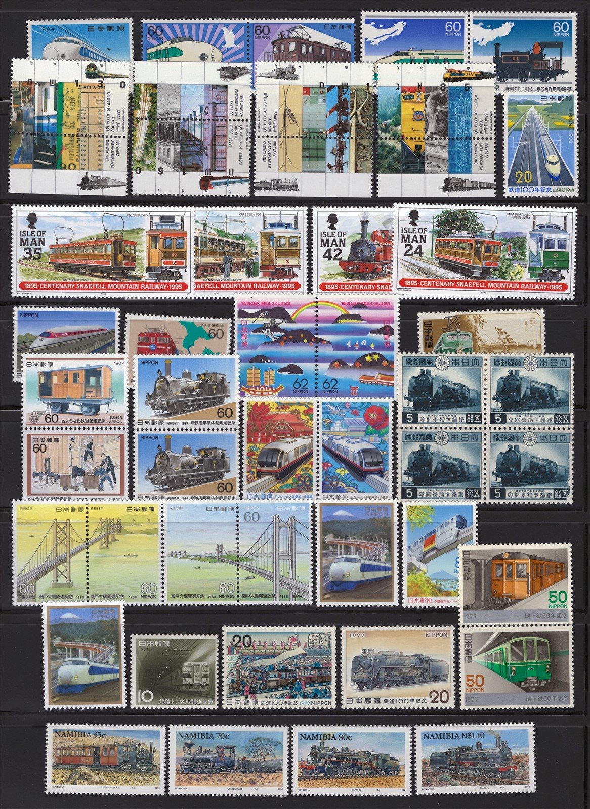 Trains & Locomotives MNH Topical Stamp Collection on 8 Pages ZAYIX 0525L0020