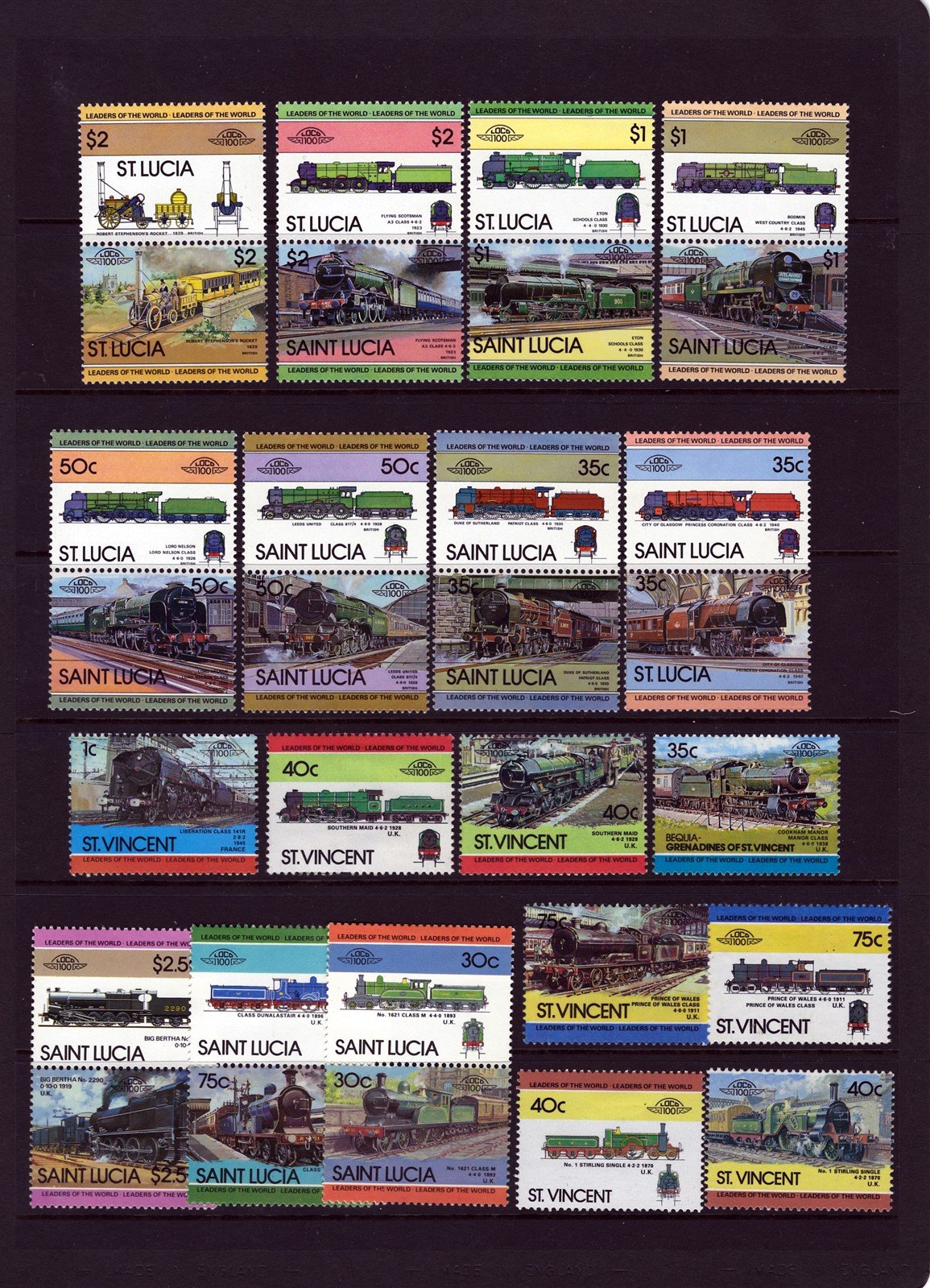 Trains & Railroad Mint & Used Topical Stamp Collection 7 Pages ZAYIX 0525L0022