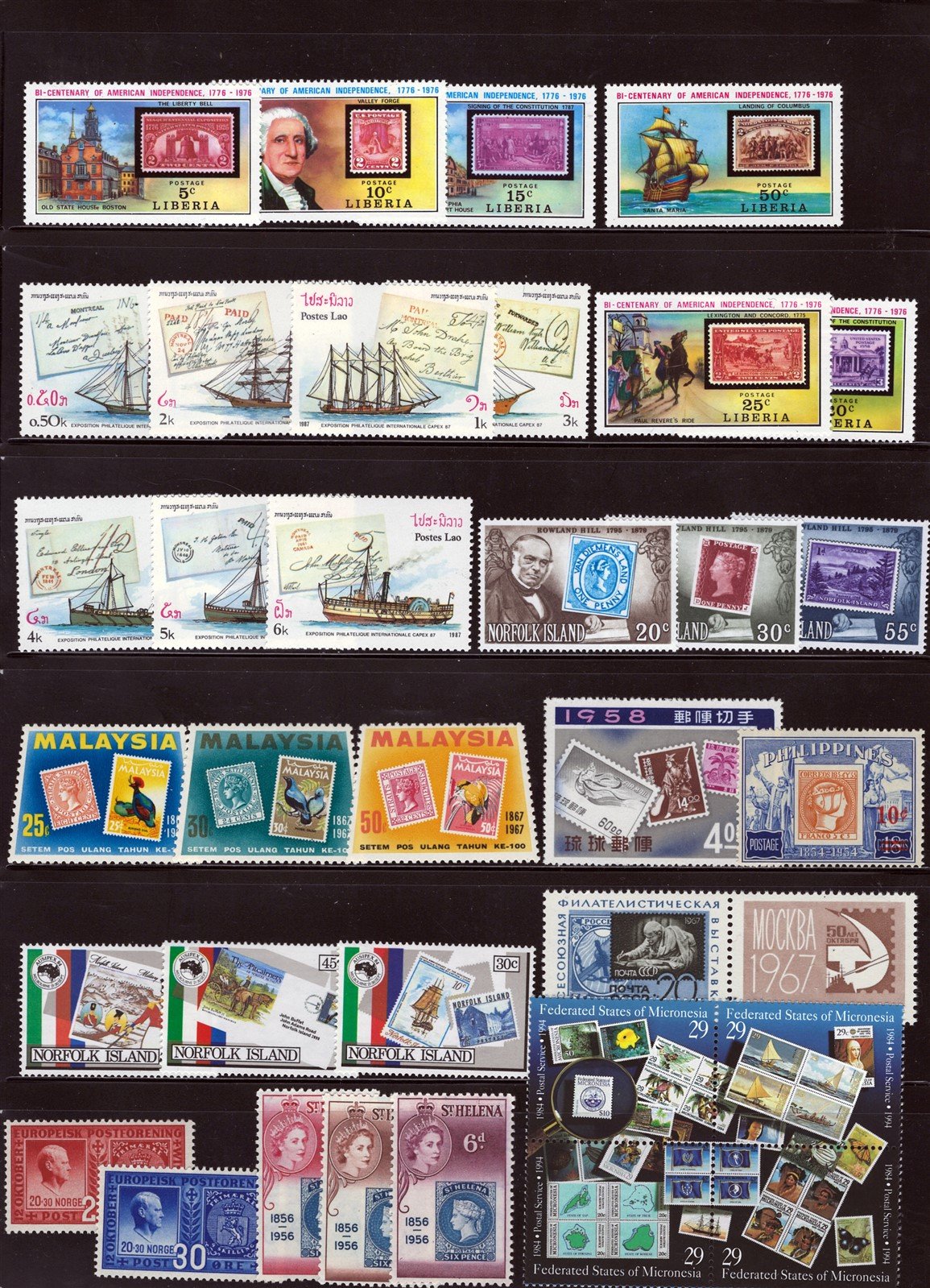 Stamps on Stamps MNH Topical Stamp Collection 6 Pages ZAYIX 0525L0024