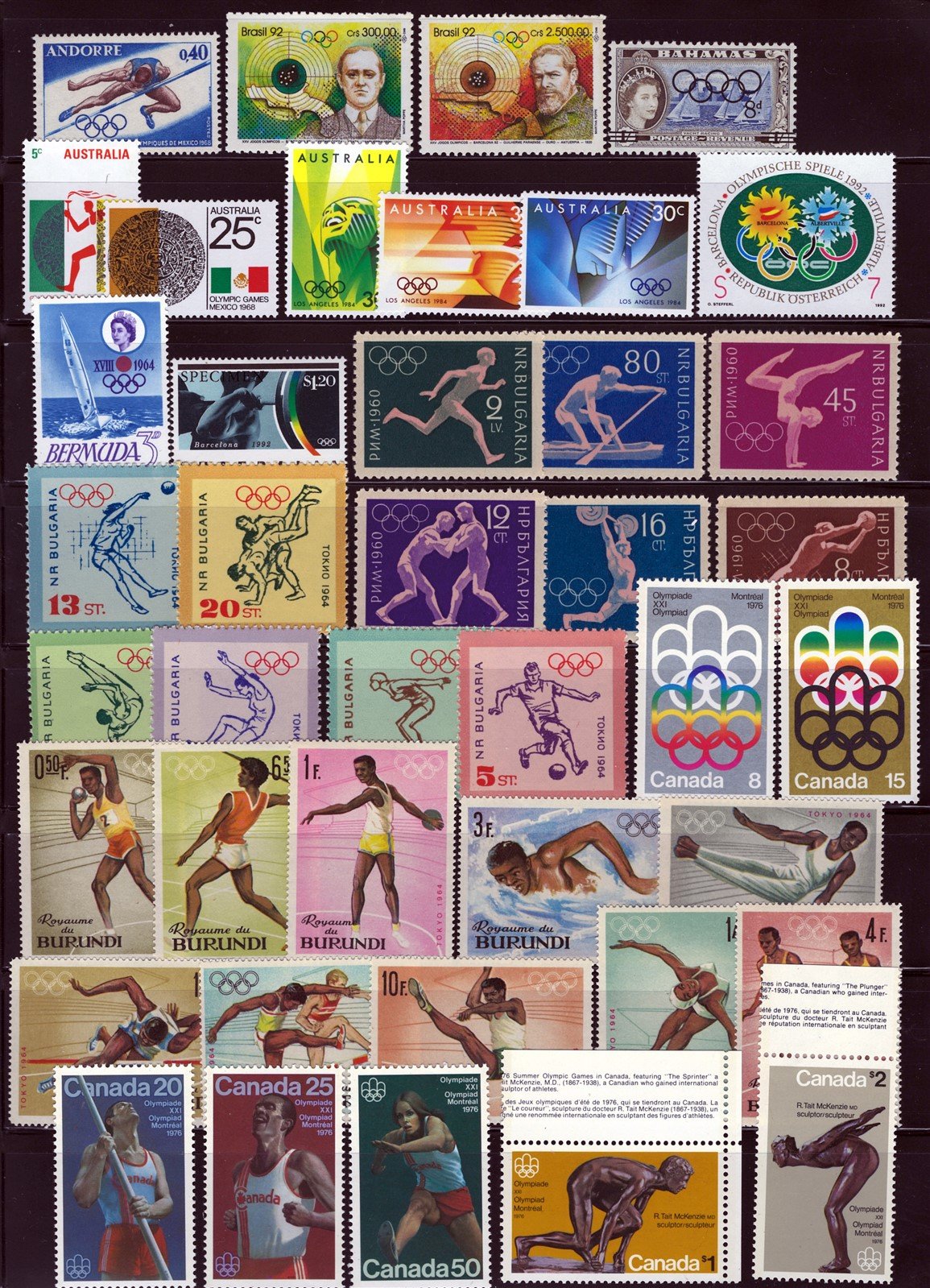 Summer Olympic Games MNH Topical Stamp Collection on 6 Pages ZAYIX 0525L0031