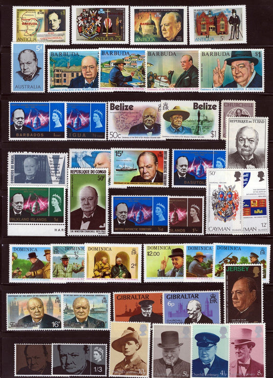 Winston Churchill Mint & Used Topical Stamp Collection ZAYIX 0525L0036