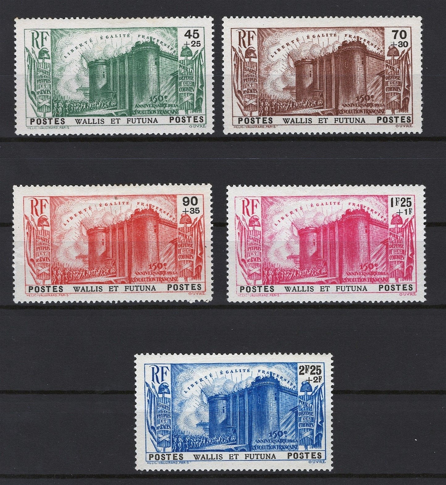 Wallis & Futuna Islands B1-B5 MH VF French Revolution ZAYIX STAMPS 0525S0163