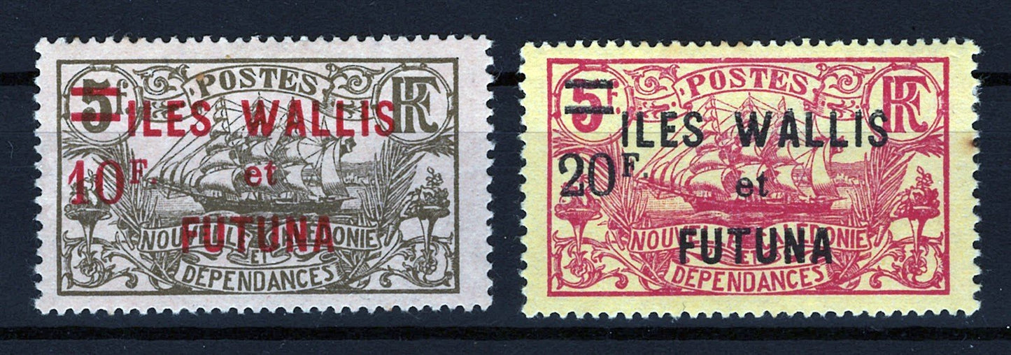 Wallis & Futuna Islands 41-42 MLH overprints high values ZAYIX STAMPS 0525S0166