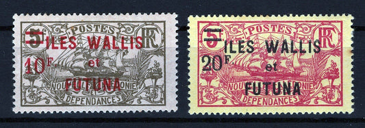 Wallis & Futuna Islands 41-42 MLH overprints high values ZAYIX STAMPS 0525S0166