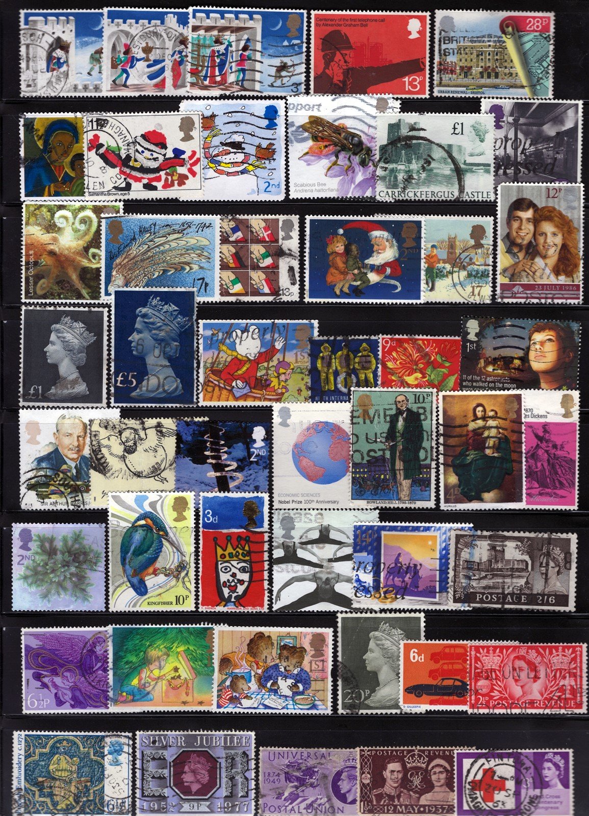 Great Britain Modern Used Stamp & Block Collection, 10 pages ZAYIX 0525L0040