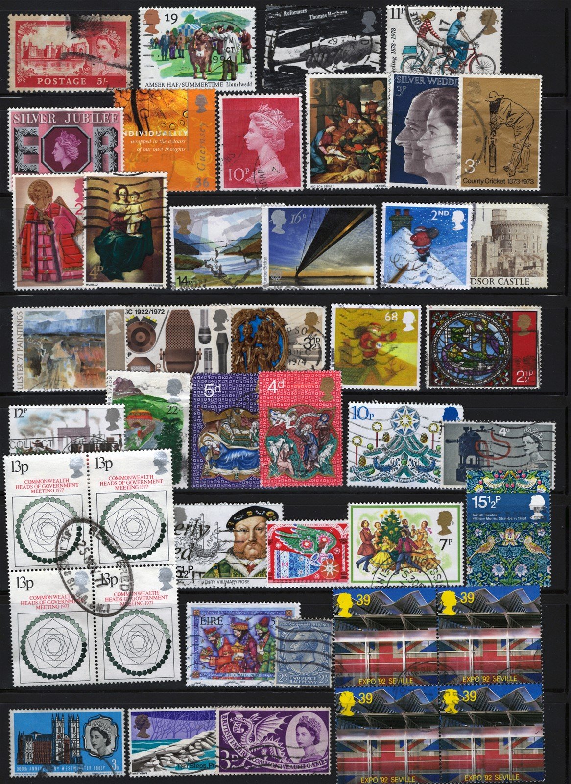 Great Britain Modern Used Stamp & Block Collection, 10 pages ZAYIX 0525L0040