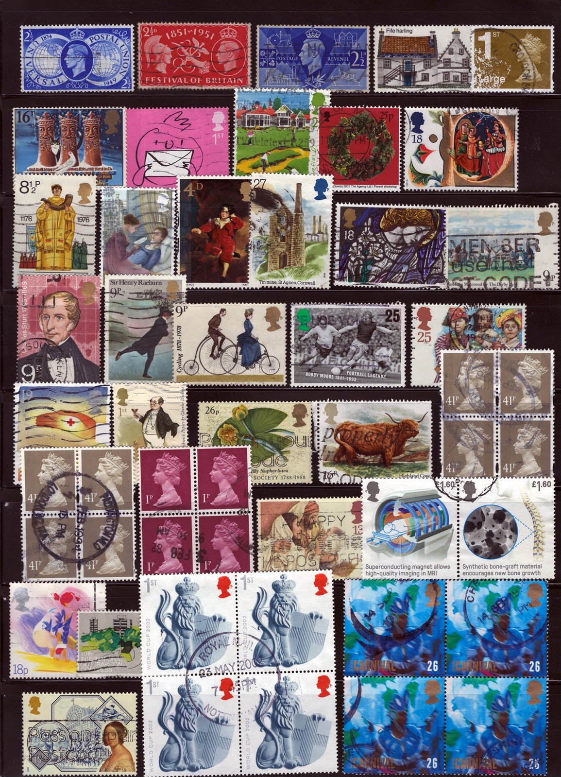 Great Britain Modern Used Stamp & Block Collection, 10 pages ZAYIX 0525L0040