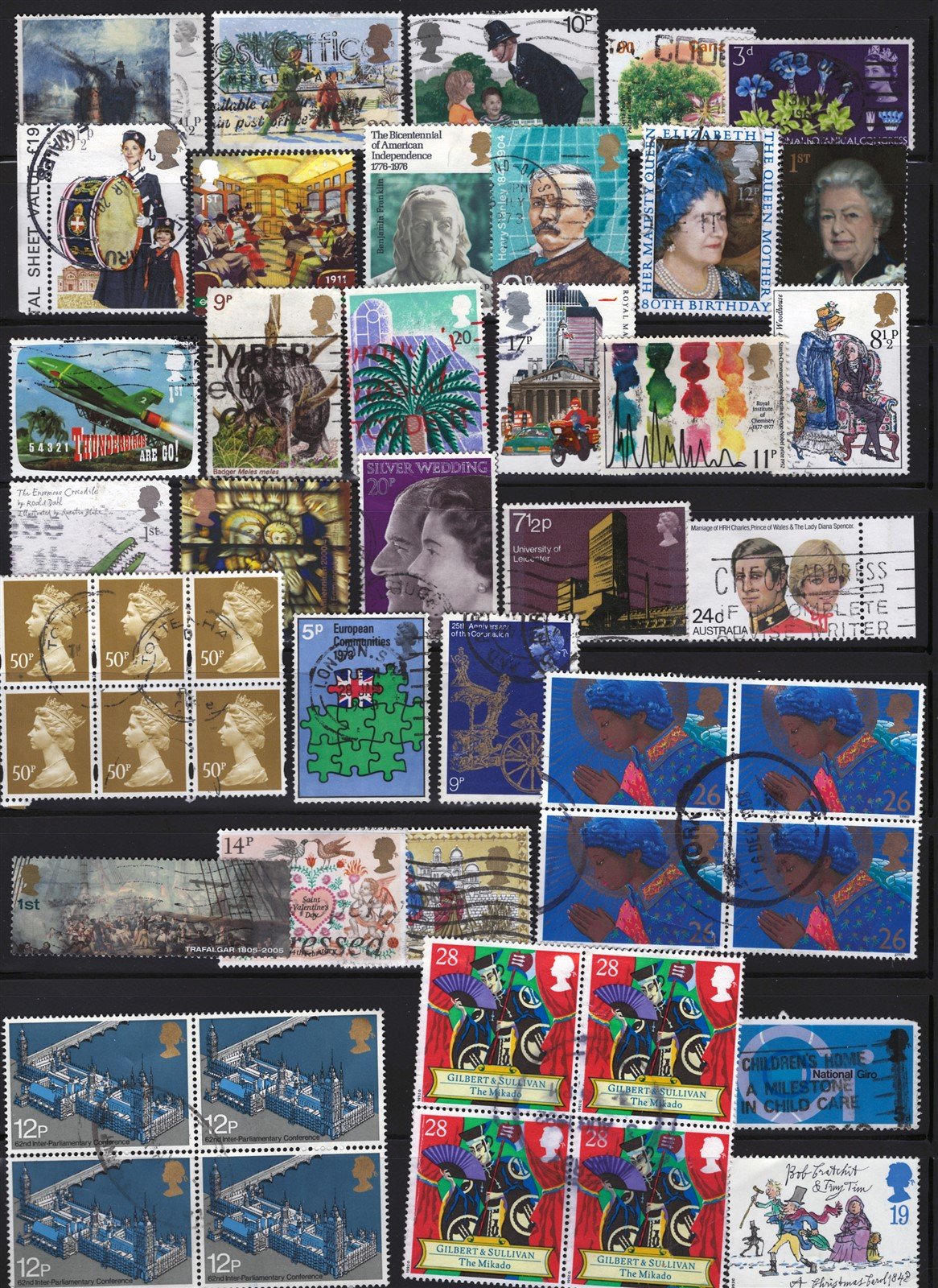 Great Britain Modern Used Stamp & Block Collection, 10 pages ZAYIX 0525L0040