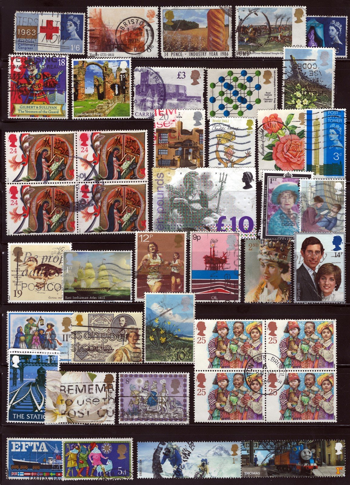 Great Britain Modern Used Stamp & Block Collection, 10 pages ZAYIX 0525L0040