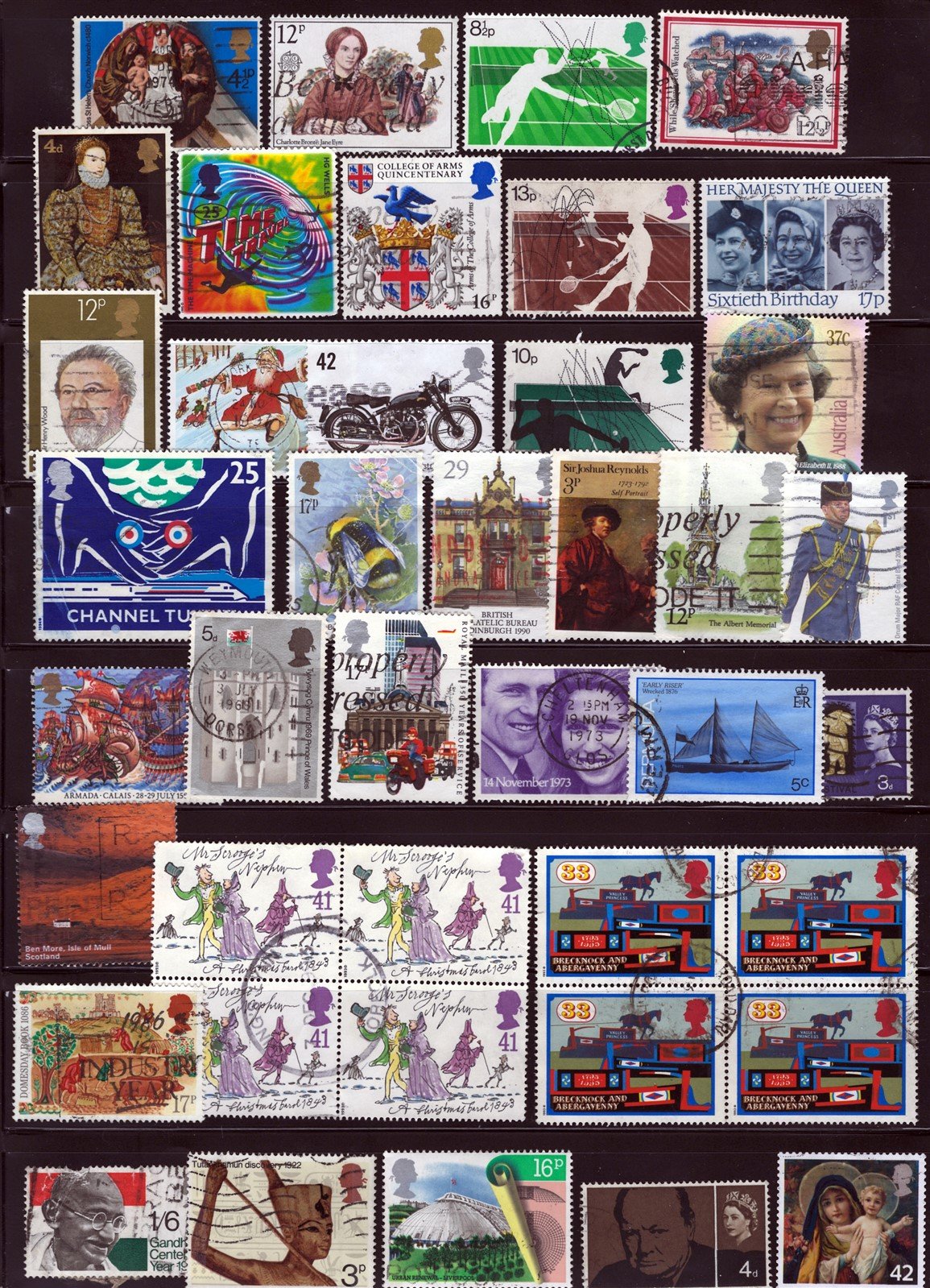 Great Britain Modern Used Stamp & Block Collection, 10 pages ZAYIX 0525L0040