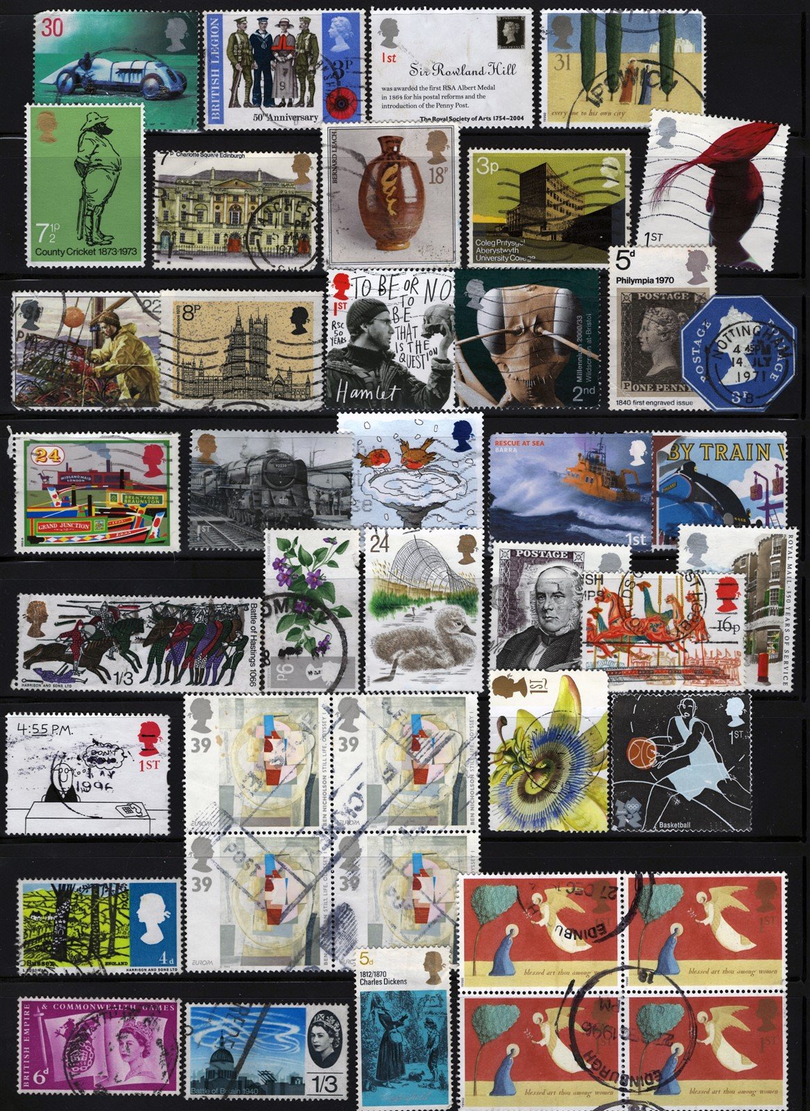 Great Britain Modern Used Stamp & Block Collection, 10 pages ZAYIX 0525L0040