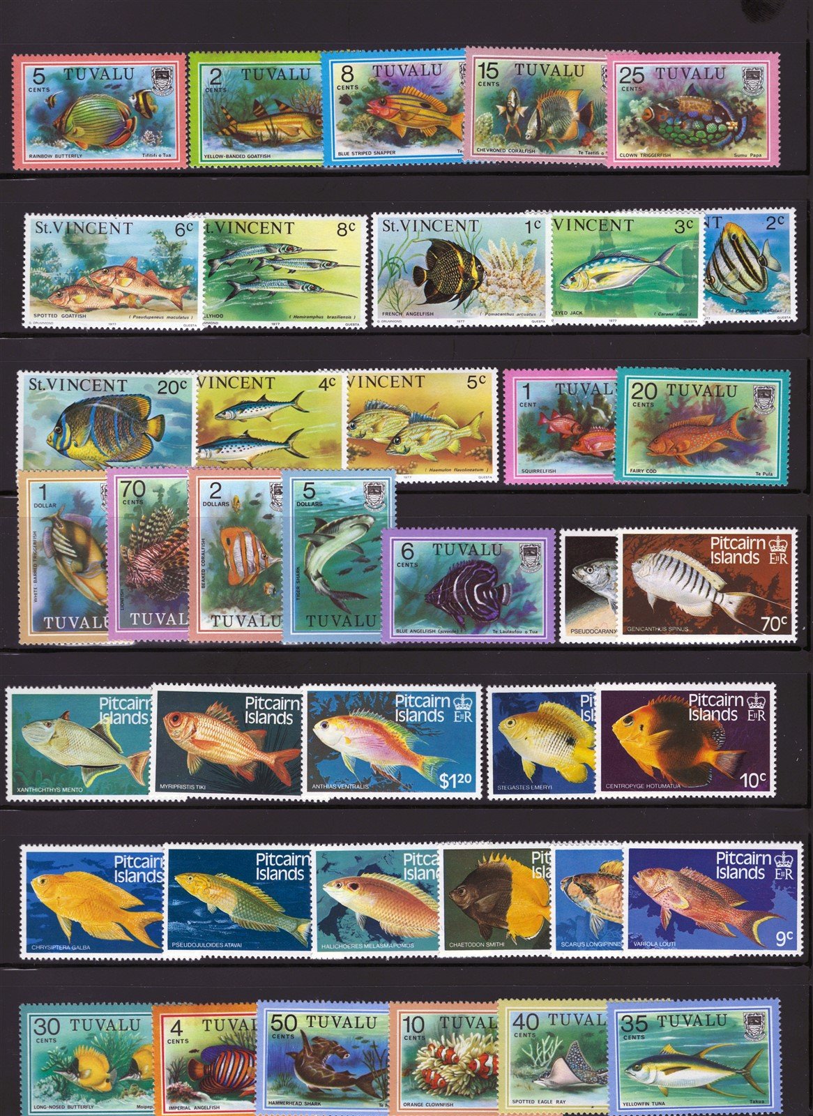 Fish, Fresh and Saltwater Species Mint/Used Stamp Collection ZAYIX 0525L0041