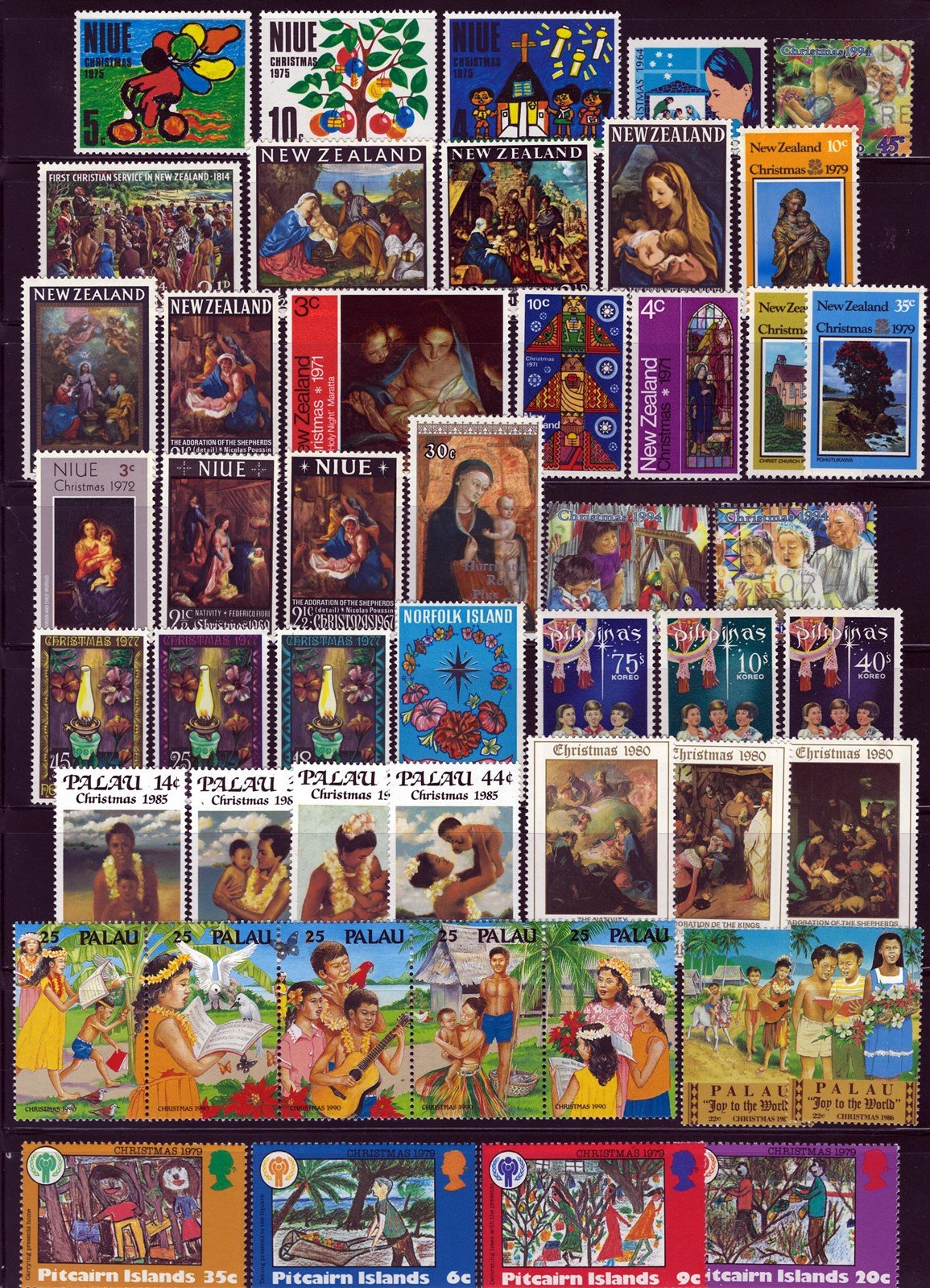 Christmas, Nativity, Madonna & Child Stamp Collection, 4 pages ZAYIX 0525L0043