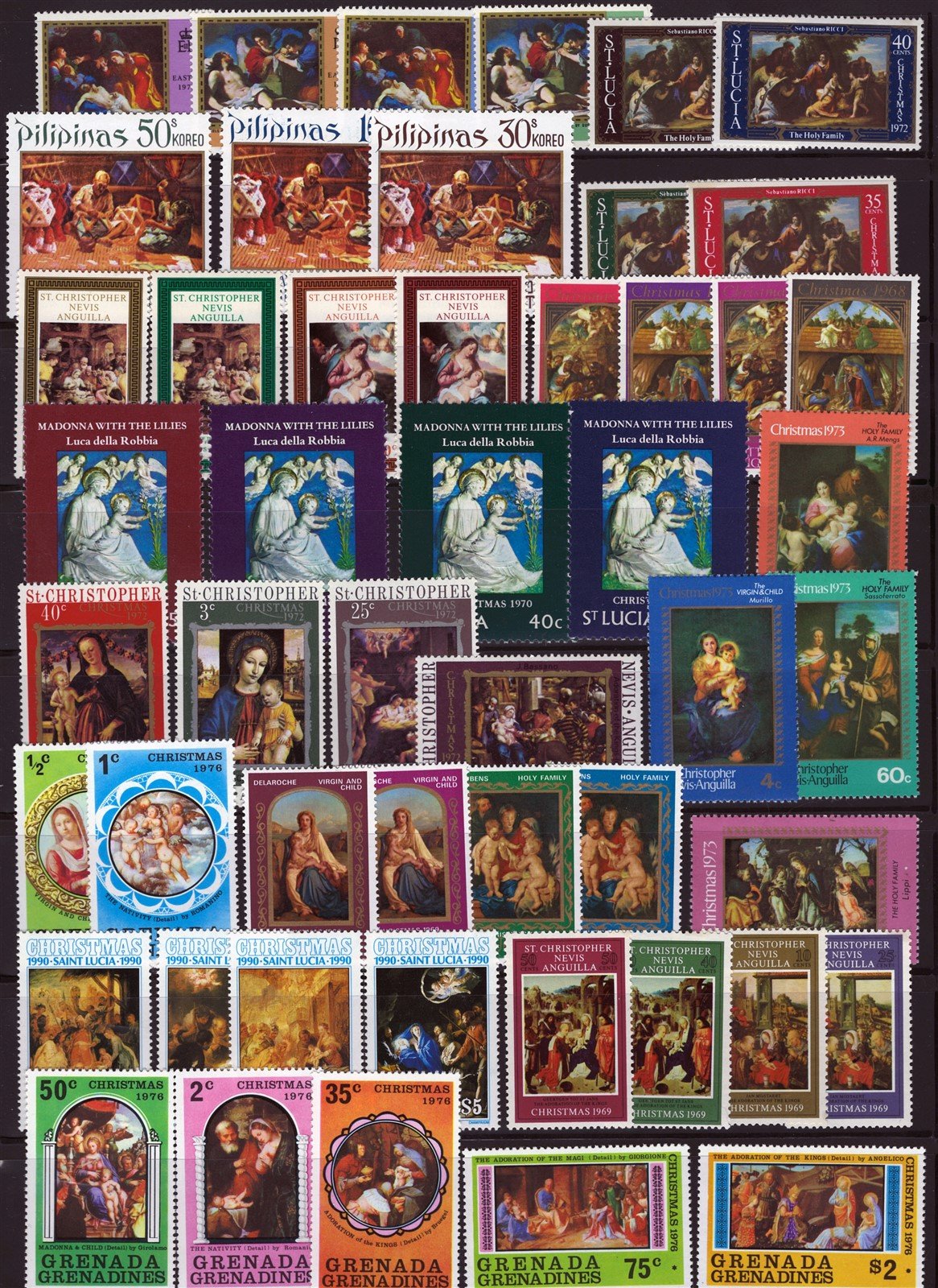 Christmas, Nativity, Madonna & Child Stamp Collection, 4 pages ZAYIX 0525L0043