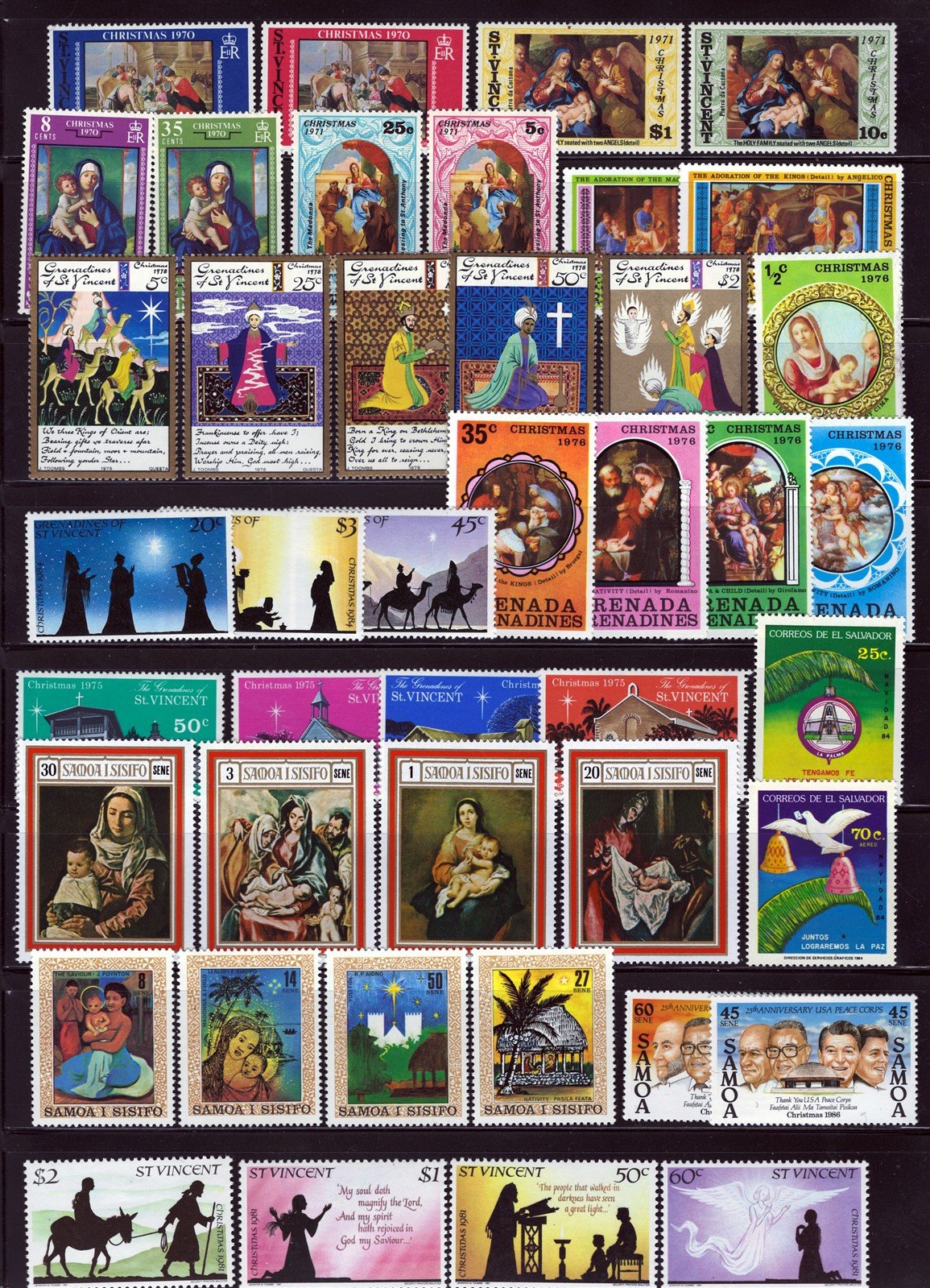 Christmas, Nativity, Madonna & Child Stamp Collection, 4 pages ZAYIX 0525L0043