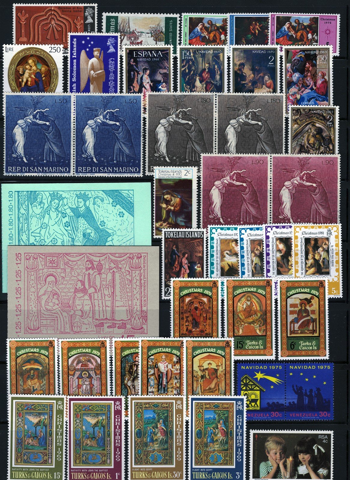 Christmas, Nativity, Madonna & Child Stamp Collection, 4 pages ZAYIX 0525L0043