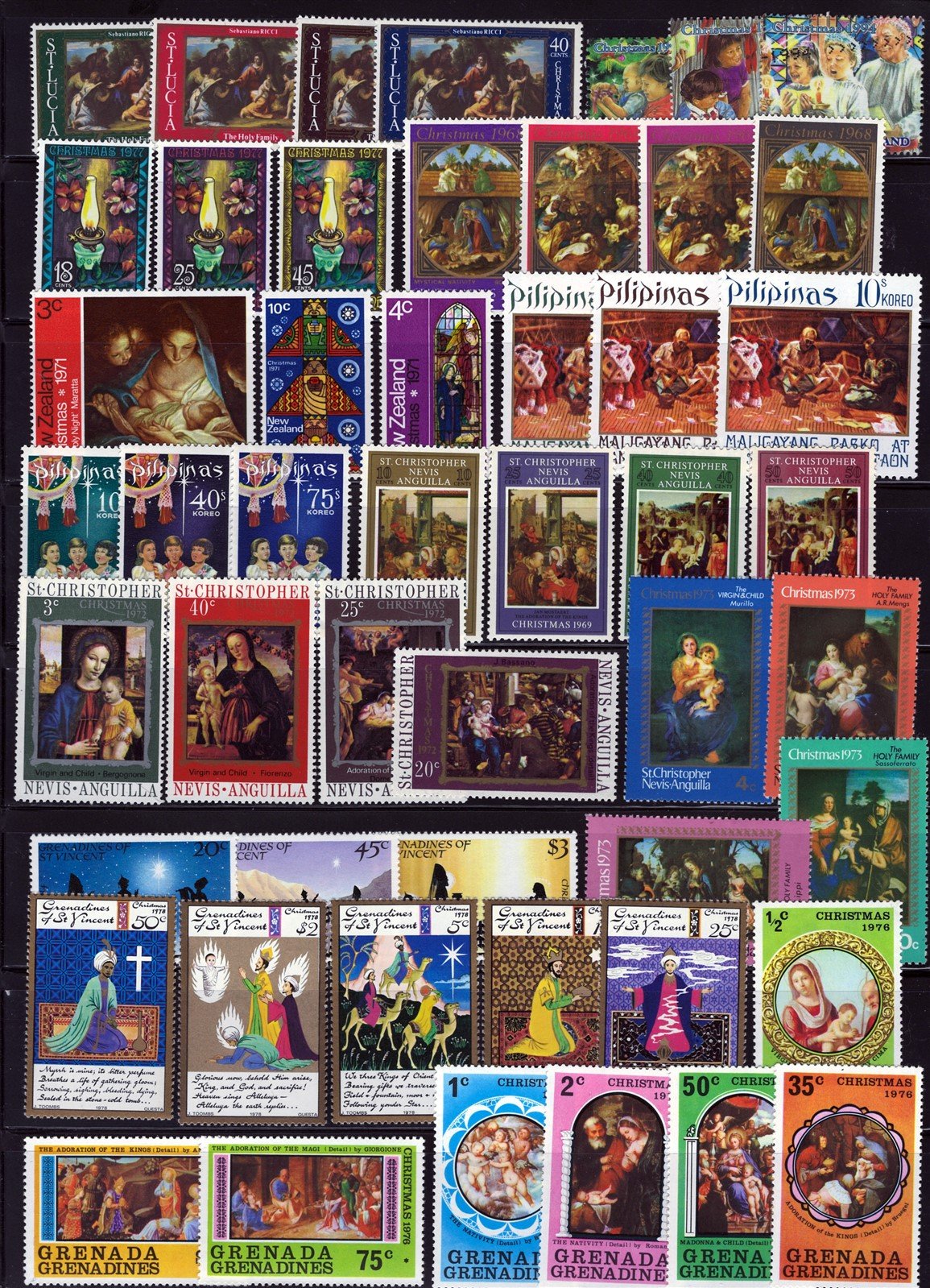 Christmas, Nativity, Madonna & Child Stamp Collection, 2 pages ZAYIX 0525L0044