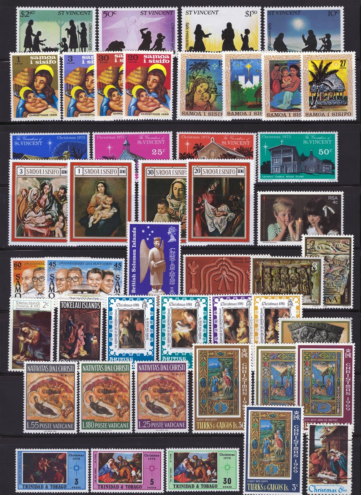 Christmas, Nativity, Madonna & Child Stamp Collection, 2 pages ZAYIX 0525L0044