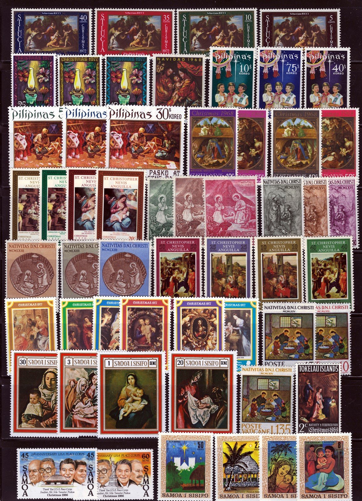 Christmas, Nativity, Madonna & Child Stamp Collection, 2 pages ZAYIX 0525L0045